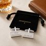 Personalised Engraved Silver Cufflinks, thumbnail 2 of 8