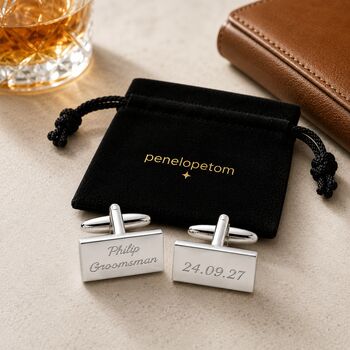 Personalised Engraved Silver Cufflinks, 2 of 8