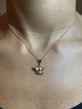 Solid Nine Carat Gold Bee Pendant/Necklace, 4 of 5