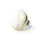 Howlite Gemstone Ring Set In 9 Ct Gold And Silver, thumbnail 3 of 5