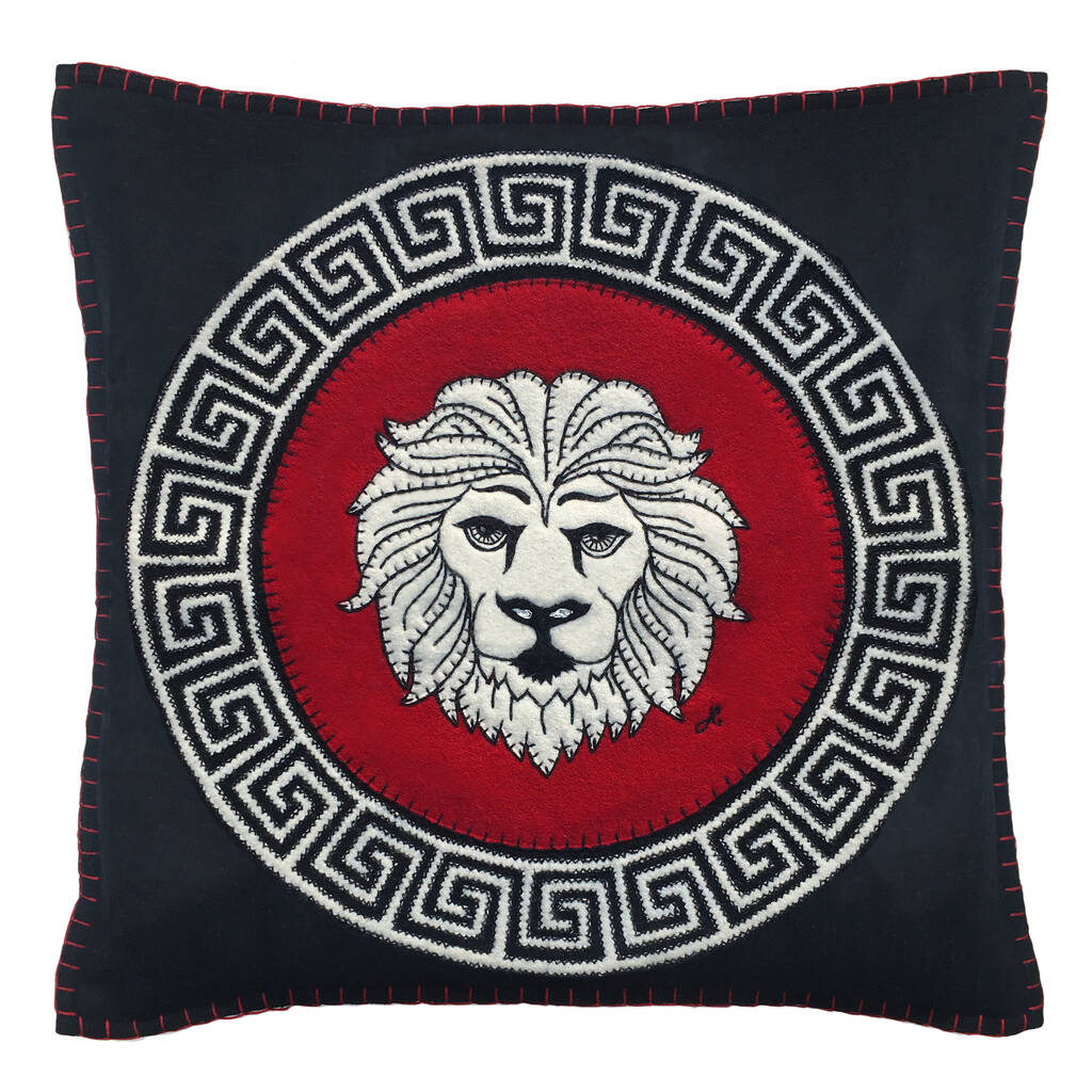 Leo Hand Embroidered Zodiac Cushion, 1 of 3