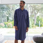 Men's 'Banbury Navy' Stripe Brushed Cotton Nightshirt, thumbnail 1 of 3