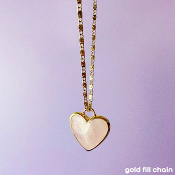 Gemstone Heart Gold Plated Pendant Necklace, 9 of 12