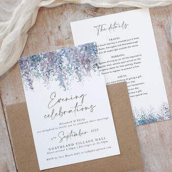 Whimsical Winter Wedding Evening Invitation, 2 of 4