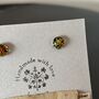 Orange Abstract Fused Glass Sterling Silver Stud Earrings, thumbnail 2 of 9