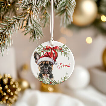 Personalised Ceramic Pet Dog Christmas Tree Decoration For Various Breeds, 2 of 7