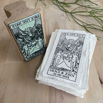 Save The Date Rubber Stamp – Lovers Tarot, 7 of 7