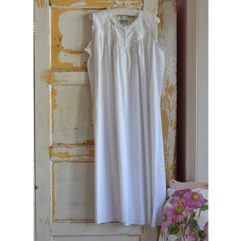 Ladies White Embroidered Nightdress 'Veronica', 3 of 4
