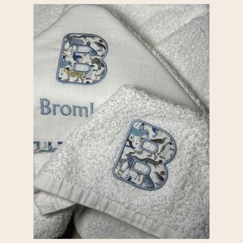 Personalised Liberty Face Cloth Baby And Child, 3 of 8