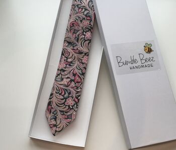 Liberty Tie/Pocket Square/Cuff Link In Shades Of Pink, 3 of 6