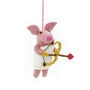 Handmade Needle Felt Cupid Pig Valentines Decoration, thumbnail 2 of 3