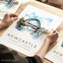Newcastle Travel Print, thumbnail 1 of 7