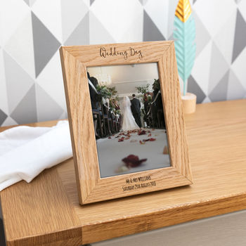 Personalised Wedding Day Wooden Photo Frame Gift, 2 of 2