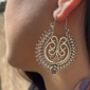 Gold Plated Large Tribal Drop Earrings, thumbnail 3 of 6