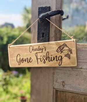 Gone Fishing Wooden Sign, 2 of 3