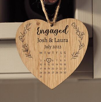 Personalised Wooden Engagement Gift – Custom Couples Keepsake Sign, 3 of 5