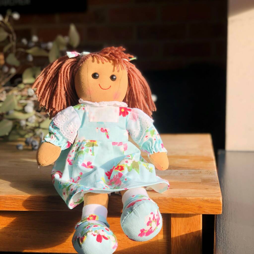 Personalised Rag Doll Melody Christening New Baby Flower Girl 34 cms Ragdoll 