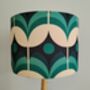 Blue Geometric Retro Floral Design Handmade Lampshade Table Floor Or Ceiling Pendant, thumbnail 3 of 10