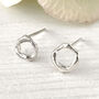 Twig Circle Stud Earrings In Sterling Silver Small, thumbnail 1 of 4
