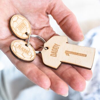 Personalised Football T Shirt Family Keyring, 3 of 3