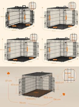 Foldable Dog Crate With Two Doors And Tray, 2 of 7