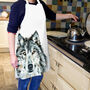 Inky Wolf Luxury Canvas Apron, thumbnail 3 of 4