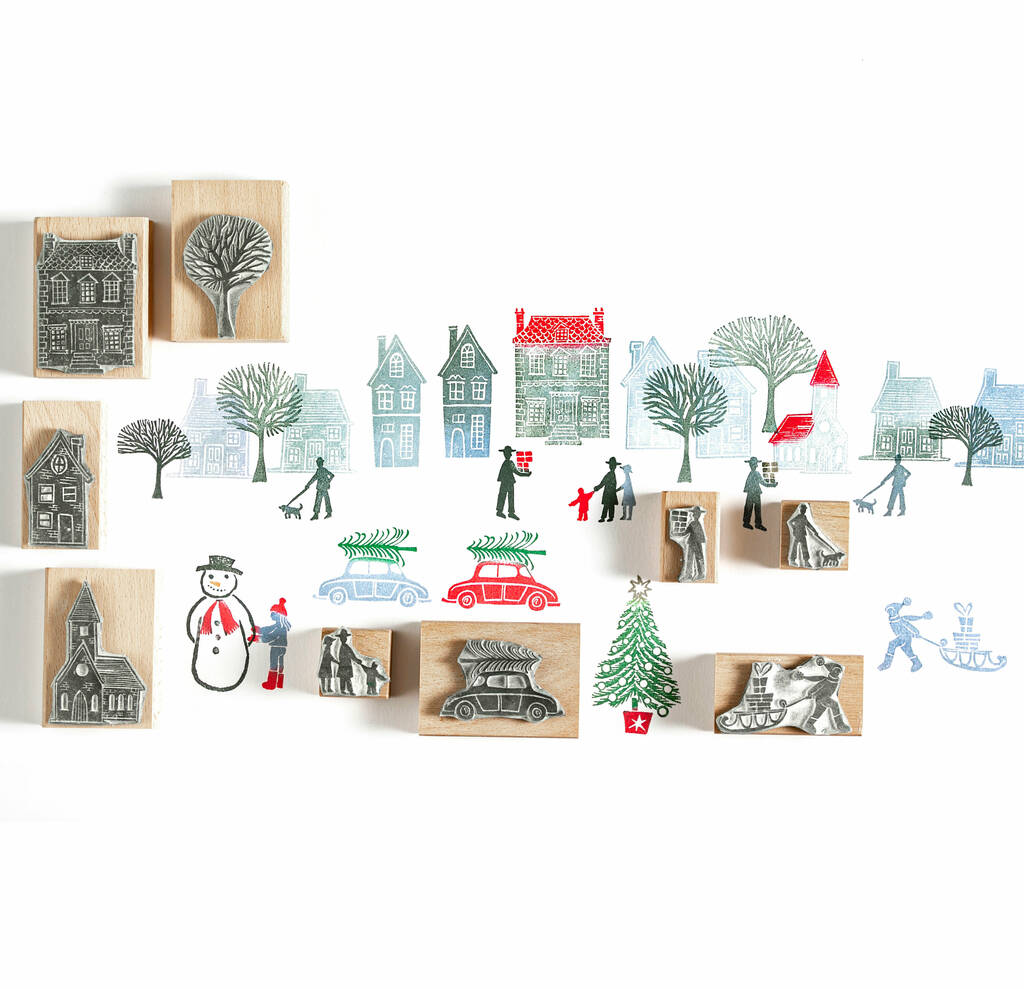 Christmas Town Rubber Stamps , Christmas Stamps, 1 of 4