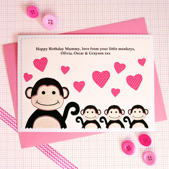 'Little Monkey' Personalised Birthday Card, 4 of 6