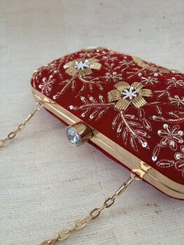 Indian Red Rectangular Clutch Bag, 9 of 10