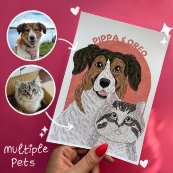 Personalised Illustration Pet Portrait Colourful Print, 3 of 8