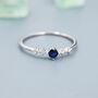 Sterling Silver Sapphire Blue Cz Ring, thumbnail 5 of 12