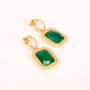 Rectangular Emerald Green Crystal Hoops, thumbnail 3 of 4