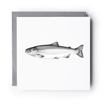 Salmon Wildlife Hand Drawn Greeting Card, 2 of 6