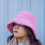 Pink Fluffy Teddy Bucket Hat, thumbnail 2 of 6