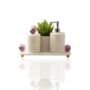 Black Marble Bathroom Set With Gold Hyacinth Detail, thumbnail 3 of 6