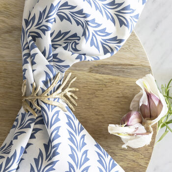 Pair Of Blue And Cream Cotton Napkins, 2 of 3