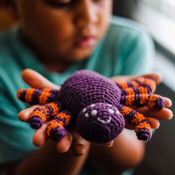 Handmade Spider Purple Fair Trade Toy, 5 of 7