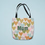 Personalised Retro Hearts Canvas Tote Shopper Bag, thumbnail 1 of 3
