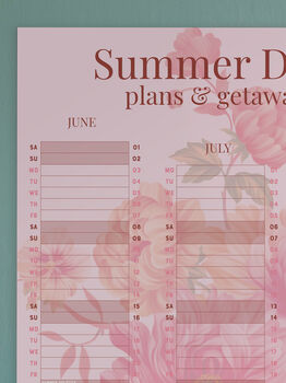 Summer Days, Plans And Getaways Wall Planner, 2 of 3