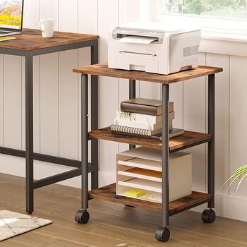 Mobile Stand With Storage Side Table On Wheels, 3 of 8