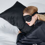 Silk Pillowcase Black 100% Pure Soft Mulberry Silk Standard Double 50x75cm Luxury Hair Care, thumbnail 3 of 8
