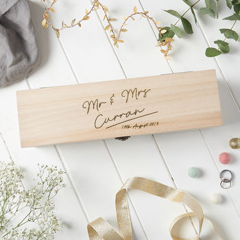 Engraved Wedding Wine Box, 3 of 8