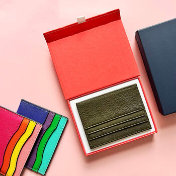 Multicoloured Slim Leather Card Holder Seven Slots, 7 of 12