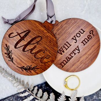 Personalised Proposal Christmas, Marry Me Decoration, 2 of 8