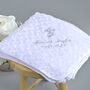Personalised White Christening Blanket For Baby, thumbnail 1 of 10