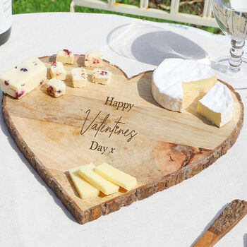 Personalised Wooden Heart Cheese Board, 3 of 5