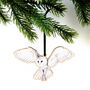 Parliament Barn Owl Wooden Hanging Decoration, thumbnail 1 of 4