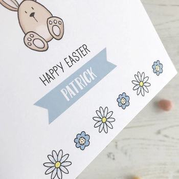 Floral Bunny Personalised Easter Card, 2 of 4