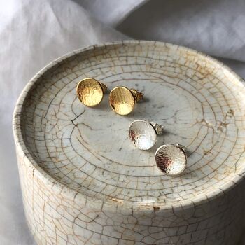 Small Textured Round Stud Earrings, 12 of 12