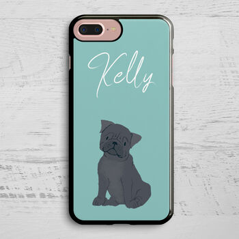 Personalised Pug Dog Phone Case Black Or Fawn, 2 of 2